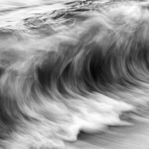The ocean’s movement - textures resembling charcoal sketches.